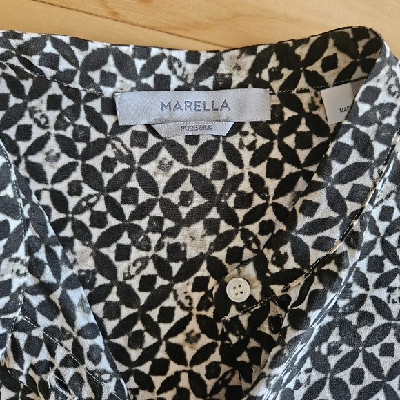 SOLD- MARELLA 100% Silk Blouse MRSP $200+ - Picture 3 of 6